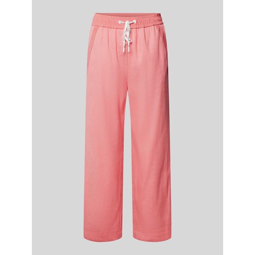 Spodnie materiałowe z mieszanki lnu z elastycznym pasem ze sklepu Peek&Cloppenburg  w kategorii Spodnie damskie - zdjęcie 170634352
