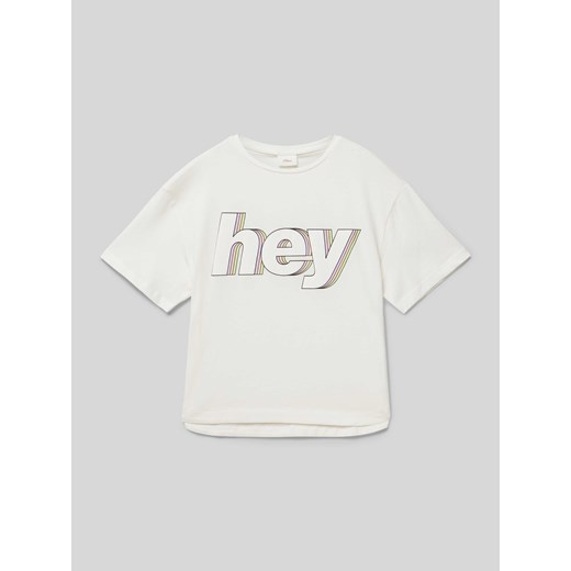 T-shirt z nadrukiem ze sloganem ze sklepu Peek&Cloppenburg  w kategorii Bluzki dziewczęce - zdjęcie 170634353