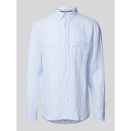 Koszula casualowa z lnu ze wzorem w paski ze sklepu Peek&Cloppenburg  w kategorii Koszule męskie - zdjęcie 170634750