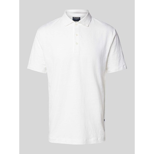 Koszulka polo o kroju regular fit z mieszanki lnu i elastanu ze sklepu Peek&Cloppenburg  w kategorii T-shirty męskie - zdjęcie 170635213