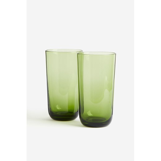H & M - Wysoka szklanka 2-pak - Zielony H & M One Size H&M