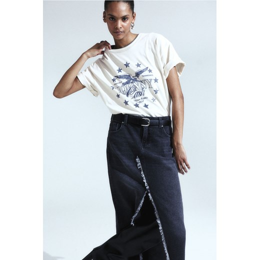 H & M - T-shirt oversize z nadrukiem - Biały ze sklepu H&M w kategorii Bluzki damskie - zdjęcie 170635302