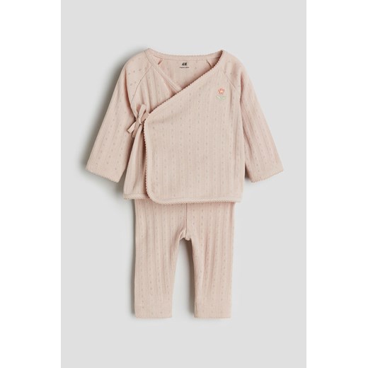 H & M - Kopertowy top i legginsy - Pomarańczowy ze sklepu H&M w kategorii Komplety niemowlęce - zdjęcie 170635333