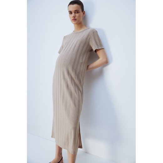 H & M - MAMA Sukienka w prążki - Brązowy ze sklepu H&M w kategorii Sukienki ciążowe - zdjęcie 170635421