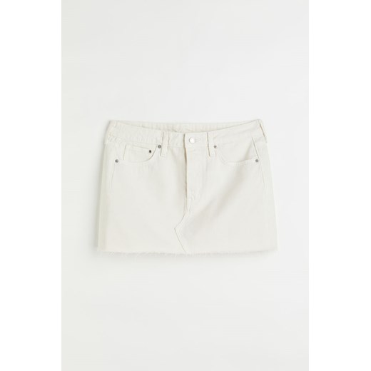 H & M - Spódnica dżinsowa Low Waist - Biały ze sklepu H&M w kategorii Spódnice - zdjęcie 170635480