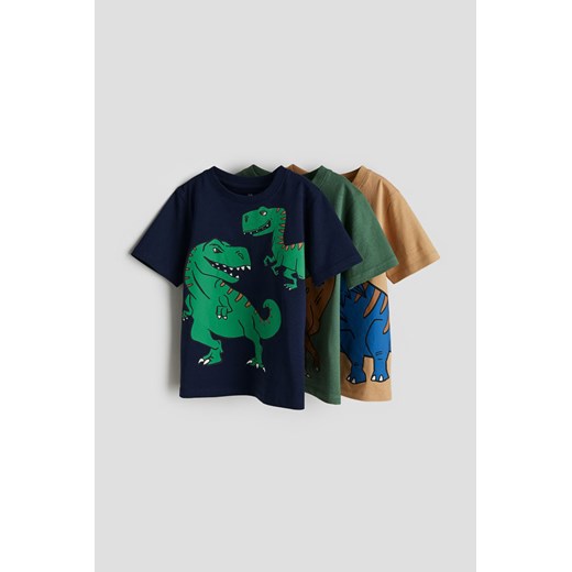H & M - T-shirt z nadrukiem 3-pak - Niebieski ze sklepu H&M w kategorii T-shirty chłopięce - zdjęcie 170635524