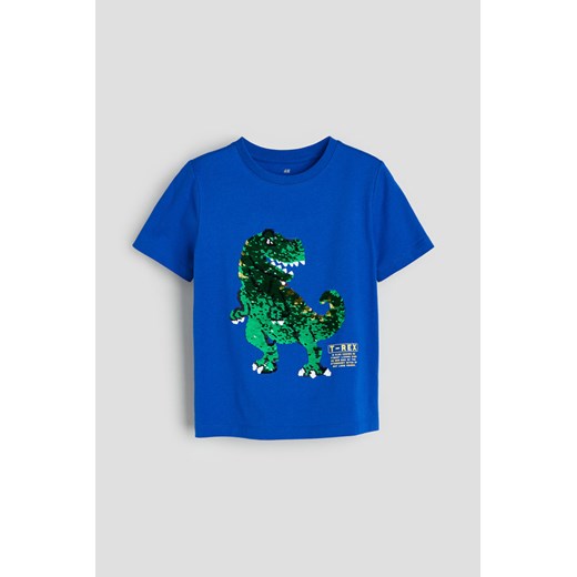 H & M - T-shirt z odwracanymi cekinami - Niebieski ze sklepu H&M w kategorii T-shirty chłopięce - zdjęcie 170635790