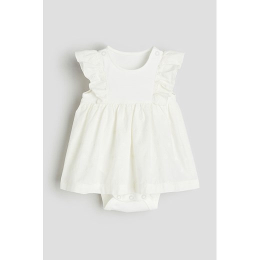 H & M - Sukienka body z falbankami - Biały ze sklepu H&M w kategorii Ubranka do chrztu - zdjęcie 170635871