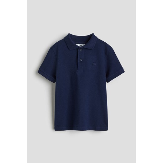 H & M - Top polo z bawełnianej piki - Niebieski ze sklepu H&M w kategorii T-shirty chłopięce - zdjęcie 170636062