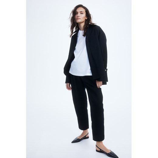 H & M - MAMA Spodnie z domieszką lnu - Czarny ze sklepu H&M w kategorii Spodnie ciążowe - zdjęcie 170636072