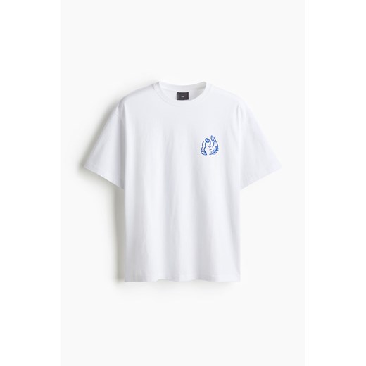 H & M - T-shirt z nadrukiem Loose Fit - Biały ze sklepu H&M w kategorii Bluzki damskie - zdjęcie 170636191