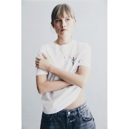 H & M - T-shirt z motywem - Biały ze sklepu H&M w kategorii Bluzki damskie - zdjęcie 170636203