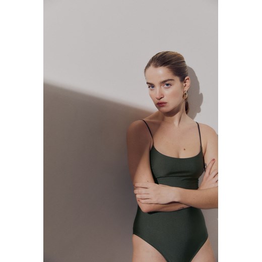 H & M - Kostium kąpielowy z usztywnianymi miseczkami - Zielony ze sklepu H&M w kategorii Stroje kąpielowe - zdjęcie 170636263