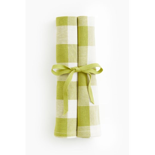 H & M - Bawełniana serwetka 2-pak - Zielony ze sklepu H&M w kategorii Tekstylia kuchenne - zdjęcie 170636360