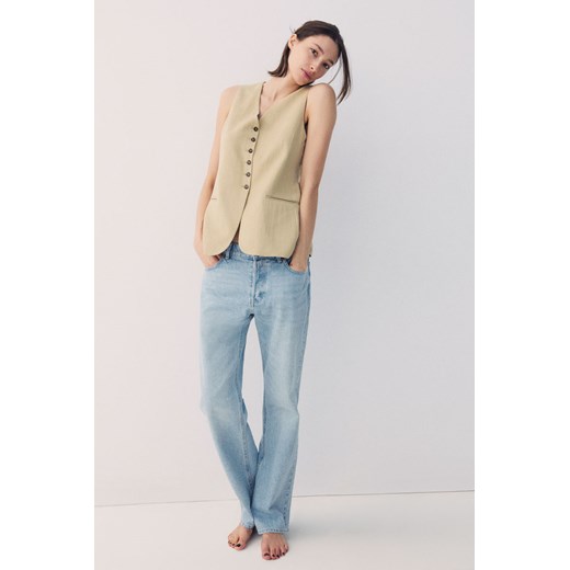 H & M - Straight High Jeans - Niebieski ze sklepu H&M w kategorii Jeansy damskie - zdjęcie 170636420