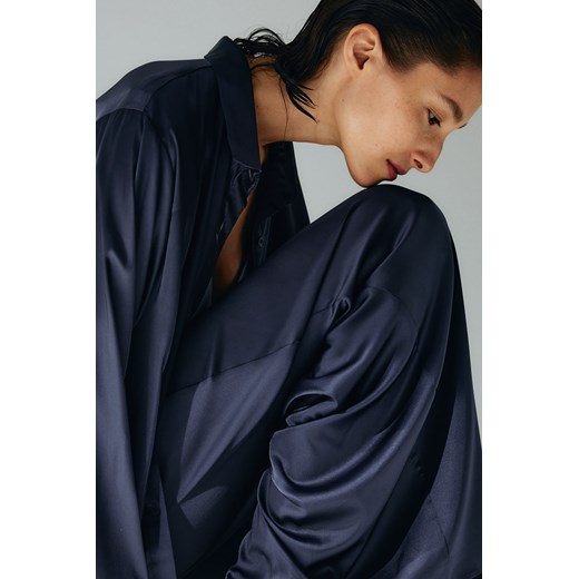 H & M - Satynowa piżama - Niebieski ze sklepu H&M w kategorii Piżamy damskie - zdjęcie 170636460
