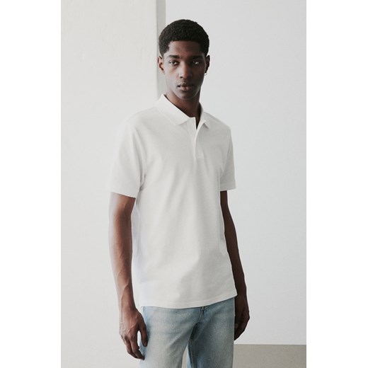 T-shirt męski H & M biały z krótkim rękawem 