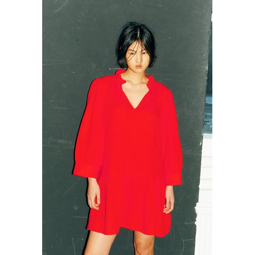 H & M - Bawełniana sukienka ze sznurkiem - Czerwony ze sklepu H&M w kategorii Sukienki - zdjęcie 170636642