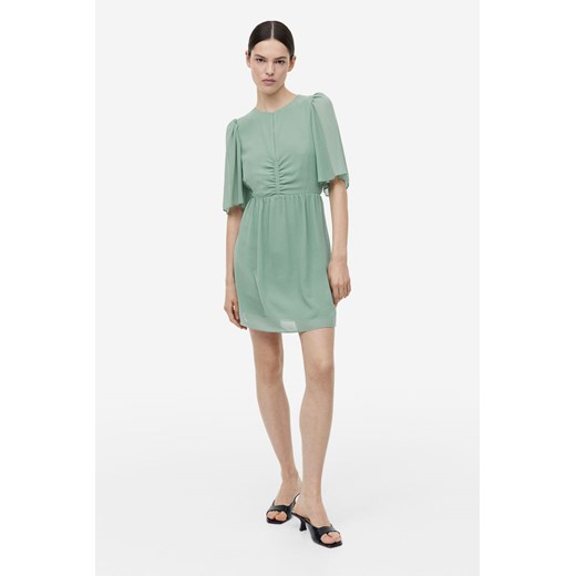 H & M - Sukienka z motylkowym rękawem - Zielony ze sklepu H&M w kategorii Sukienki - zdjęcie 170636674