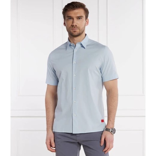 Hugo Boss koszula męska z krótkimi rękawami szara casual 