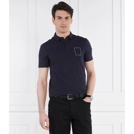 T-shirt męski Armani Exchange z bawełny casualowy niebieski z krótkimi rękawami 