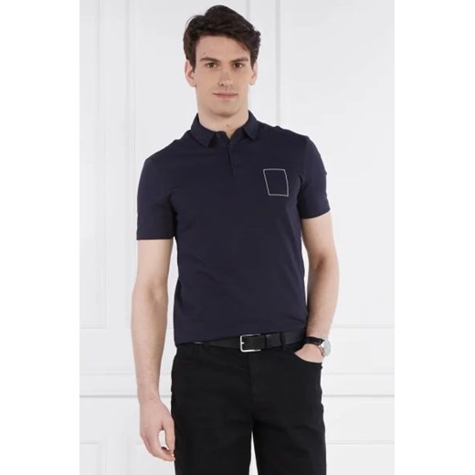 T-shirt męski Armani Exchange casualowy niebieski z krótkimi rękawami 