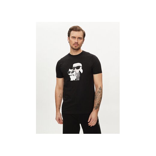 KARL LAGERFELD T-Shirt 755061 542241 Czarny Regular Fit ze sklepu MODIVO w kategorii T-shirty męskie - zdjęcie 170640491