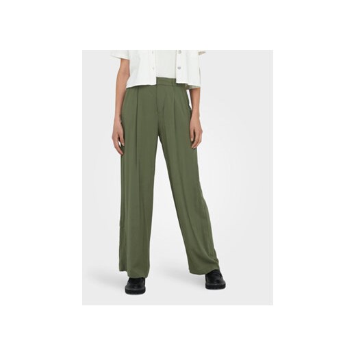 ONLY Spodnie materiałowe Nova 15306567 Zielony Regular Fit ze sklepu MODIVO w kategorii Spodnie damskie - zdjęcie 170640550