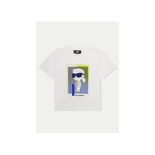Karl Lagerfeld Kids T-Shirt Z30041 S Biały Regular Fit ze sklepu MODIVO w kategorii T-shirty chłopięce - zdjęcie 170641250