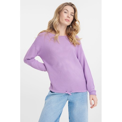 Sweter damski w strukturę fioletowy ze sklepu 5.10.15 w kategorii Swetry damskie - zdjęcie 170641871