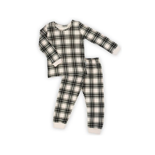 Piżama bawełniana chłopięca z długim rękawem w kratkę czarna ze sklepu 5.10.15 w kategorii Piżamy dziecięce - zdjęcie 170641981