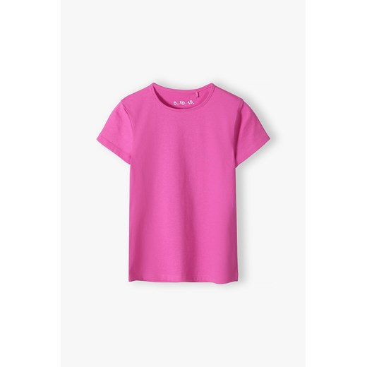 Dzianinowy t-shirt dziewczęcy w kolorze magenta ze sklepu 5.10.15 w kategorii Bluzki dziewczęce - zdjęcie 170642061