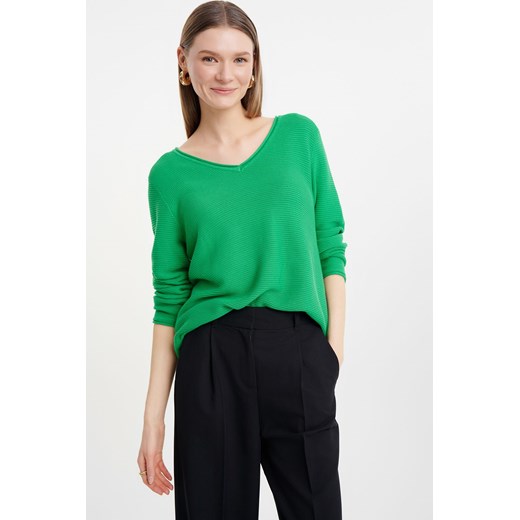 Sweter damski w strukturę zielony ze sklepu 5.10.15 w kategorii Swetry damskie - zdjęcie 170642133