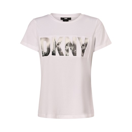 DKNY Koszulka damska Kobiety Bawełna biały nadruk ze sklepu vangraaf w kategorii Bluzki damskie - zdjęcie 170642491
