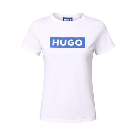 HUGO BLUE Koszulka damska - Classic Tee_B Kobiety Bawełna biały nadruk ze sklepu vangraaf w kategorii Bluzki damskie - zdjęcie 170642494