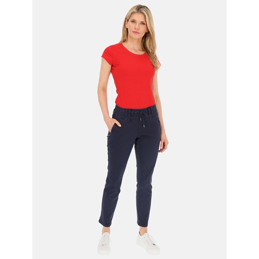 Granatowe casualowe spodnie damskie na gumce Red Button Tessy ze sklepu Eye For Fashion w kategorii Spodnie damskie - zdjęcie 170644142