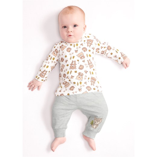 Spodnie niemowlęce z dżerseju (2 pary), bawełna organiczna ze sklepu bonprix w kategorii Spodnie i półśpiochy - zdjęcie 170648014