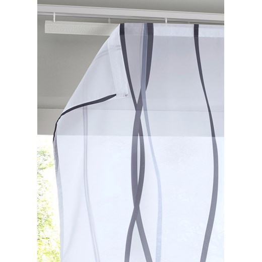 Firany panelowe: 1x gładka + 1x z nadrukiem (2 części) H – Wys./B – Szer.: 245/57 cm bonprix