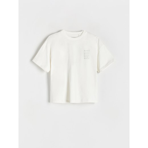Reserved - T-shirt z nadrukiem - złamana biel ze sklepu Reserved w kategorii T-shirty chłopięce - zdjęcie 170651412