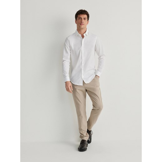 Reserved - Koszula slim fit - biały ze sklepu Reserved w kategorii Koszule męskie - zdjęcie 170651423