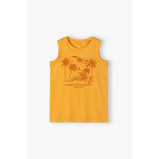Bawełniany T-shirt dla chłopca - pomarańczowy Lincoln & Sharks By 5.10.15. 140 5.10.15