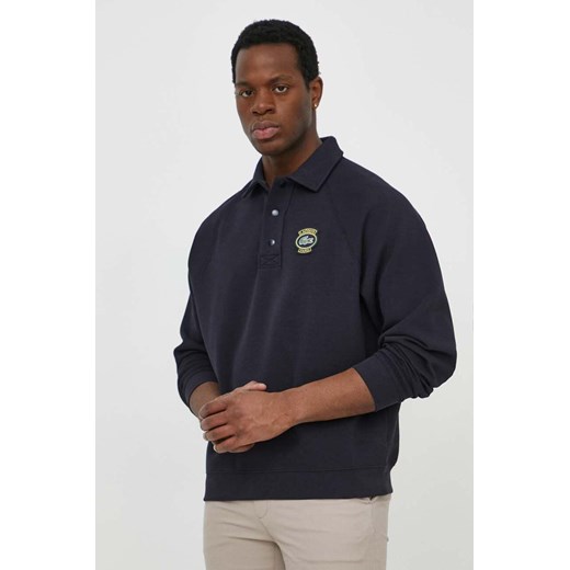 Lacoste bluza męska kolor granatowy gładka ze sklepu ANSWEAR.com w kategorii Bluzy męskie - zdjęcie 170653591