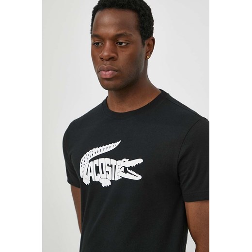 Lacoste t-shirt męski kolor czarny z nadrukiem ze sklepu ANSWEAR.com w kategorii T-shirty męskie - zdjęcie 170653764