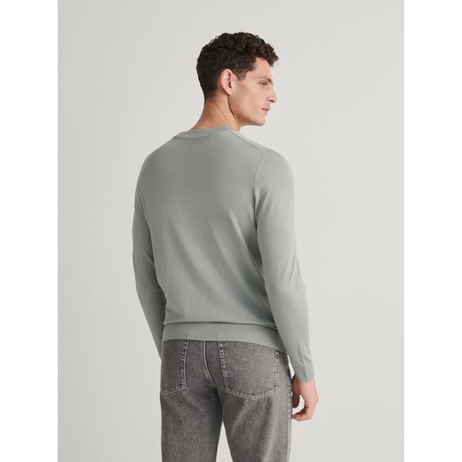 Reserved - Wiskozowy sweter - jasnozielony ze sklepu Reserved w kategorii Swetry męskie - zdjęcie 170655451