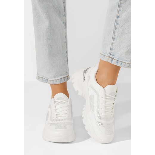 Białe sneakersy damskie Leyla ze sklepu Zapatos w kategorii Buty sportowe damskie - zdjęcie 170655933