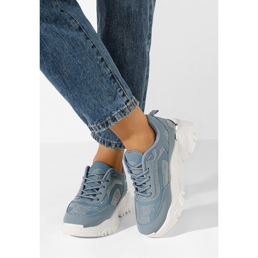 Niebieski sneakersy damskie Leyla ze sklepu Zapatos w kategorii Buty sportowe damskie - zdjęcie 170655934