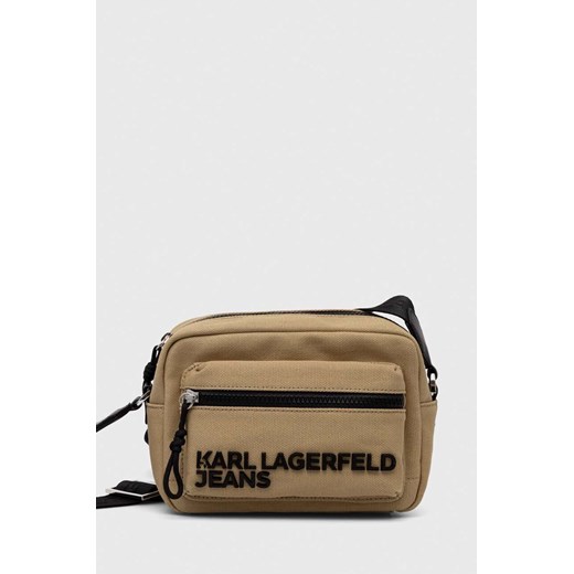 Karl Lagerfeld Jeans saszetka kolor beżowy ze sklepu ANSWEAR.com w kategorii Saszetki - zdjęcie 170657123