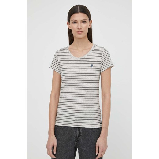 G-Star Raw t-shirt bawełniany damski kolor szary ze sklepu ANSWEAR.com w kategorii Bluzki damskie - zdjęcie 170657201