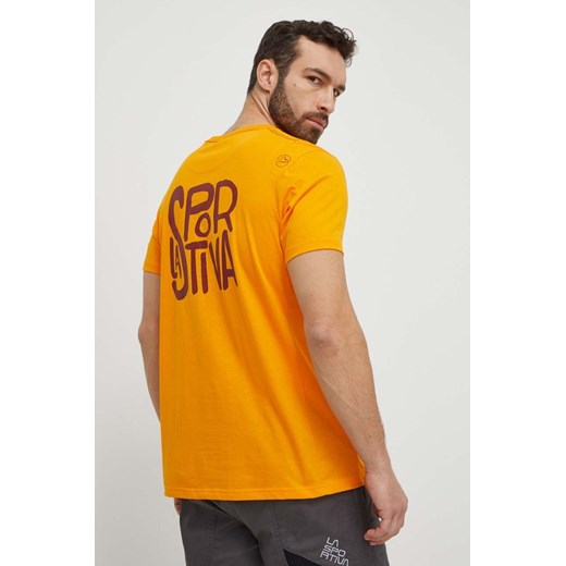 LA Sportiva t-shirt Back Logo męski kolor pomarańczowy z nadrukiem F04102102 ze sklepu ANSWEAR.com w kategorii T-shirty męskie - zdjęcie 170657250