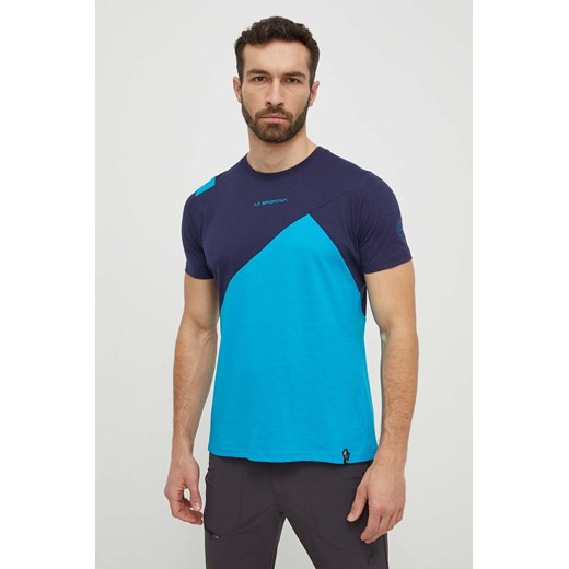 LA Sportiva t-shirt Dude męski kolor niebieski wzorzysty F24614643 ze sklepu ANSWEAR.com w kategorii T-shirty męskie - zdjęcie 170657254
